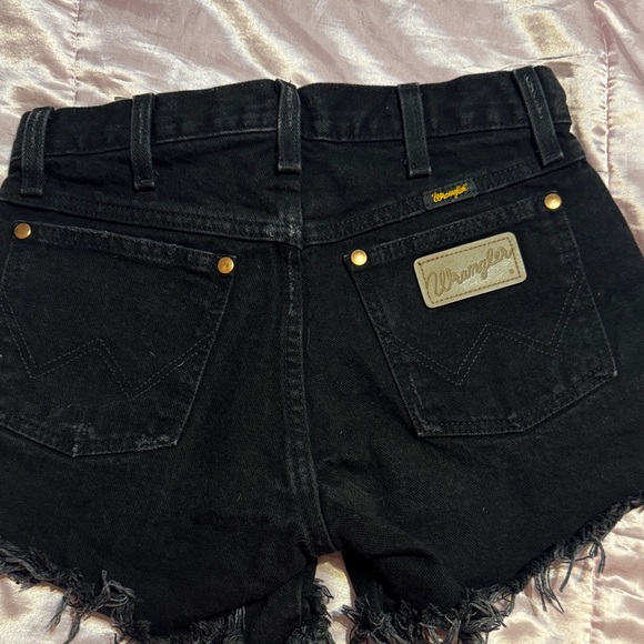Wrangler Pants - Wrangler Women's Black Frayed Denim Shorts